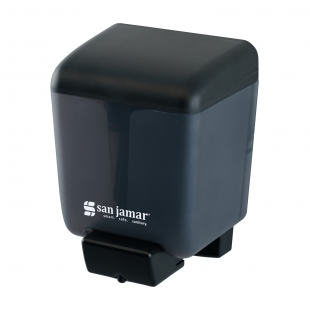 San Jamar S30TBK 30 Oz Wall Mount Soap Dispenser with Keyless Lock Black Pearl