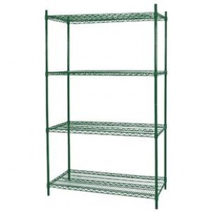 Norlake SSG88-4 96 Inch Wide 4-tier Shelving Unit Green-Kote Epoxy Coated Storage Norlake SSG88-4 96 Inch Wide 4-tier Shelving Unit Green-Kote Epoxy Coated Storage