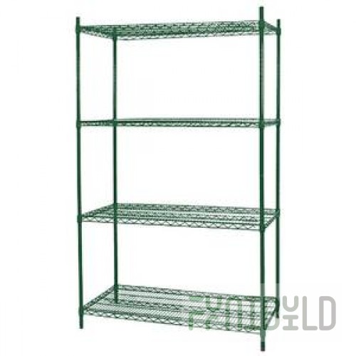 Norlake SSG88-4 96 Inch Wide 4-tier Shelving Unit Green-Kote Epoxy Coated Storage