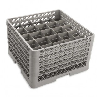 Vollrath TR6BBBBA-44 19 Inch Full Size Glass Rack 25 Compartments Co-Polymer Plastic