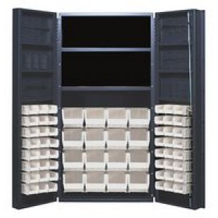 Quantum QSC-64-2S-6DSCL 36 Inch Storage Cabinet Heavy-Duty with Adjustable Shelves Gray