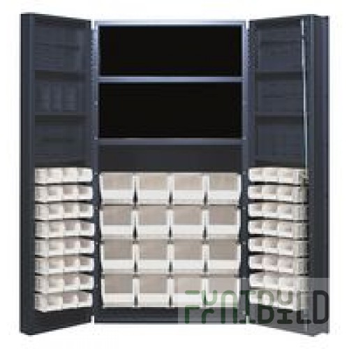 Quantum QSC-64-2S-6DSCL 36 Inch Storage Cabinet Heavy-Duty with Adjustable Shelves Gray