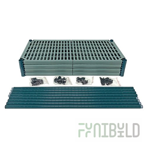 Quantum WR74-2454WPMS-5 54 Inch 5-Tier Solid Wire Plastic Mat Shelving Unit
