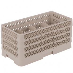 Vollrath HR1B1BBA 10 Inch Beige Dishwasher Rack Stemware with Extenders