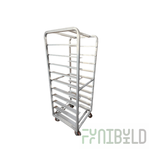 Channel AXD-OT-6D 49 Inch Glass Oval Tray Rack Heavy-Duty with Casters