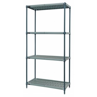 Quantum WR86-1824WPMS 24 Inch Solid Wire Stationary 4 Tier Shelving Unit