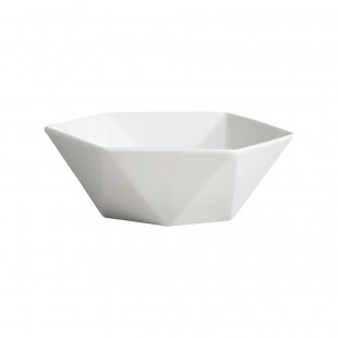 Cameo China 708-94 52 Oz. Hexagonal Bowl Ceramic White with Vitrified Glaze