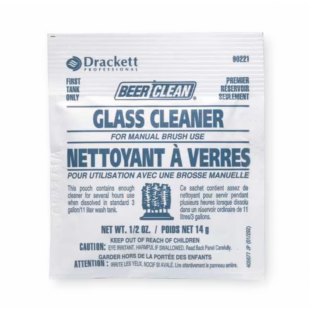 Micro Matic 90221 1/2 Oz Pouches Beer Clean Glass Cleaner Manual Brush 100 Bundles