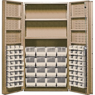 Quantum QSC-BG-64-2S-6DSCL 36 Inch Heavy-Duty Storage Cabinet with Clear Bins Quantum QSC-BG-64-2S-6DSCL 36 Inch Heavy-Duty Storage Cabinet with Clear Bins
