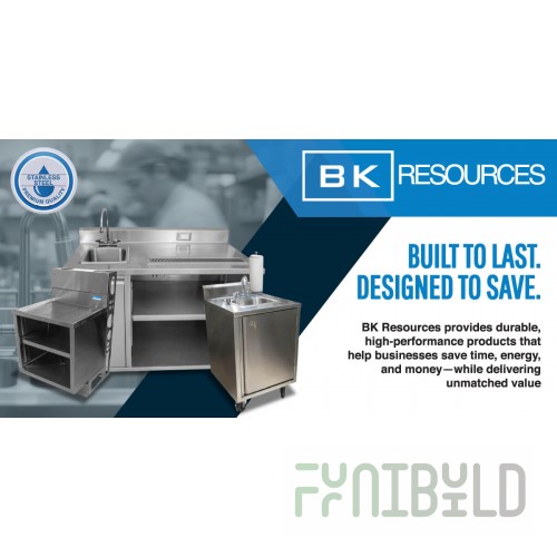 BK Resources ST-SW-4-EN Electric 4-Pan Open Well Steam Table Stainless Steel