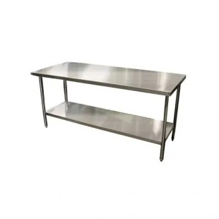 Winholt DTS-3096-14 96 Inch Work Table 14 Gauge Stainless Steel Top with Open Undershelf