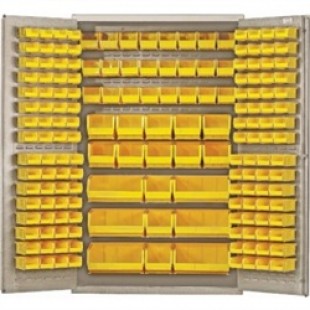 Quantum QSC-BG-48CL 48 Inch Heavy-Duty Bin Cabinet 14 Gauge Steel Beige Finish Quantum QSC-BG-48CL 48 Inch Heavy-Duty Bin Cabinet 14 Gauge Steel Beige Finish