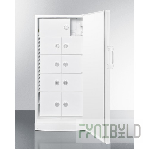 Summit FFAR10LOCKER 24 Inch 10.1 cu ft Reach-in Refrigerator with 9 Locking Compartments