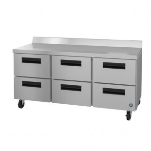 Hoshizaki WR72A-D6 72 Inch Stainless Steel Worktop Refrigerator 21.25 cu ft 6 Drawers