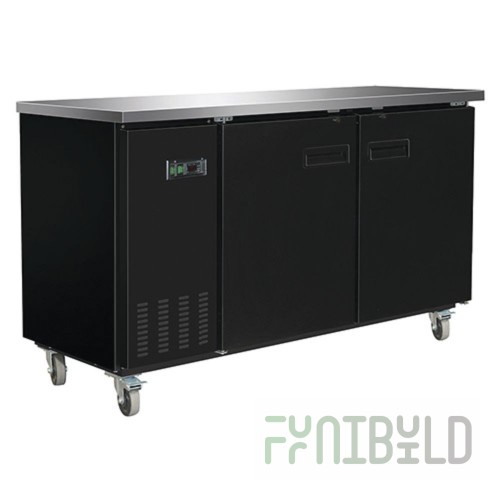 Hubert 69K-722 Kratos® Commercial Solid Door Back Bar Cooler (2) Doors Black Painted Steel
