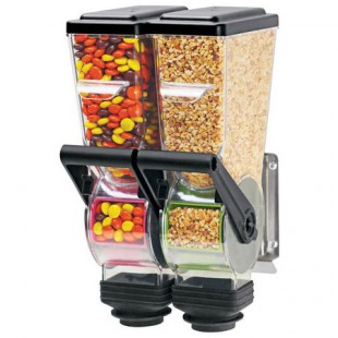 Server Products 89265 6.44 Inch Wall Mount Dispenser Dry Food and Candy Double Server Products 89265 6.44 Inch Wall Mount Dispenser Dry Food and Candy Double
