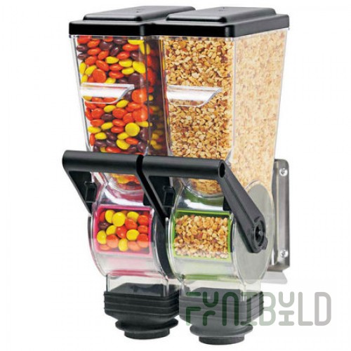 Server Products 89265 6.44 Inch Wall Mount Dispenser Dry Food and Candy Double