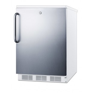 Summit FF6LW7SSTB 24 Inch Undercounter Refrigerator 5.5 cu ft Freestanding Stainless Steel White Summit FF6LW7SSTB 24 Inch Undercounter Refrigerator 5.5 cu ft Freestanding Stainless Steel White