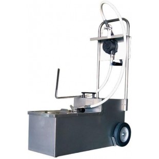 MirOil USA HOD1050 Oil Filter Machine With Hand Operated Hot Oil Pump Also Use As Discard Trolley With #FM1812B EZ Flow Reusable Filter/fryers With Drain Valves Included