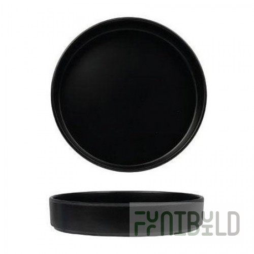 Cal-Mil 22017-6-13 6 Inch Diameter Round Plate Stackable Black Melamine