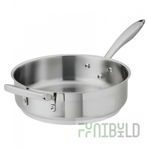 Vollrath 67137 7 1/2 Quart Saute Pan Riveted Handle Aluminum Natural Finish