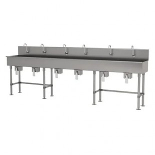 Advance Tabco 19-FM-120 120 Inch Multiwash Hand Sink with Stainless Steel Legs Advance Tabco 19-FM-120 120 Inch Multiwash Hand Sink with Stainless Steel Legs