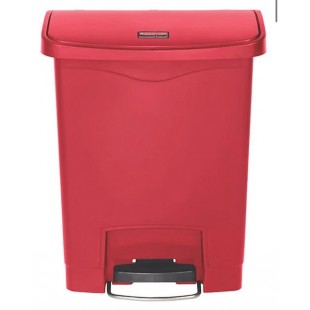 Rubbermaid Commercial Products 1883565 19-35/64 Inch Red Plastic Trash Receptacle with Hinged Lid Rubbermaid Commercial Products 1883565 19-35/64 Inch Red Plastic Trash Receptacle with Hinged Lid