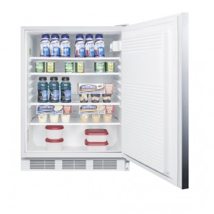 Summit FF7WSSHH 23 Inch Undercounter Refrigerator 5.5 Cu Ft One Section Stainless Steel White Summit FF7WSSHH 23 Inch Undercounter Refrigerator 5.5 Cu Ft One Section Stainless Steel White