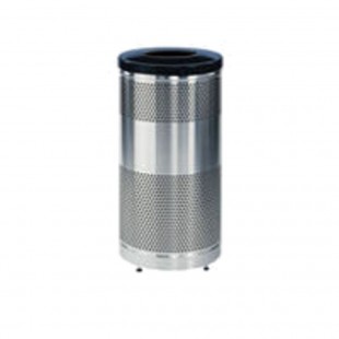 Rubbermaid FGS3SSTSSPL 18 Inch Diameter Cans And Bottles Recycling Receptacle Stainless Steel with Plastic Liner