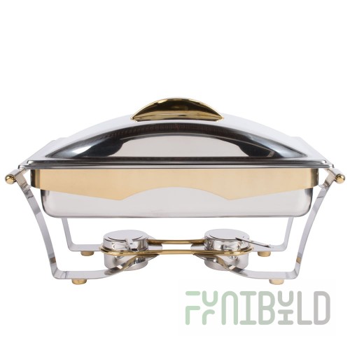 Vollrath 48322 9 Quart Chafing Dish Rectangle Canned Heat Stainless Steel with Rack