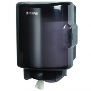 San Jamar T420TBK 11 Inch Touchless Black Plastic Towel Dispenser San Jamar T420TBK 11 Inch Touchless Black Plastic Towel Dispenser