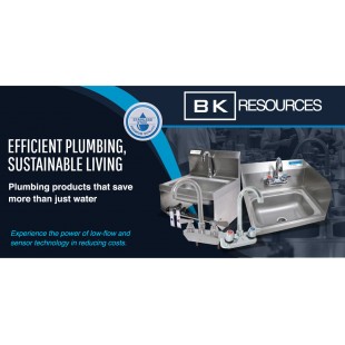 BK Resources BKHS-D-1410-B 14 Inch Hand Sink Wall Mounted Stainless Steel with Drain