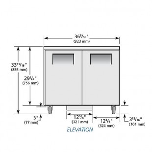 True Refrigeration TUC-36-ADA-HC 36 Inch Stainless Steel Refrigerator 2 Section