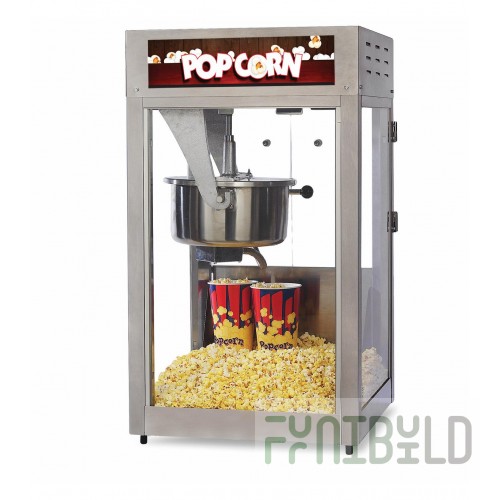 Global Solutions by Nemco GS1516 16 Oz Popcorn Popper Electric with Heated Deck