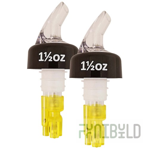 Winco 23781 1-1/2 Oz Pourers Drink Bar Mix Spouts 2 Packs Yellow Plastic