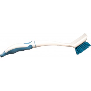 Carlisle 361014100 11-1/2 Inch Angle Dish Sink Brush with Polyester Bristles Blue Plastic