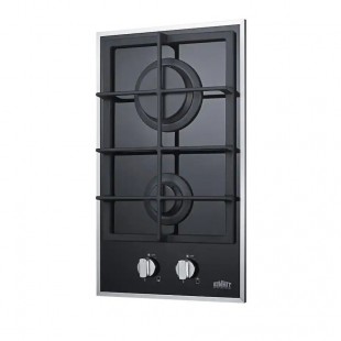 Summit GC2BGL 12 Inch Gas Cooktop Black Ceramic Surface with 2 Burners