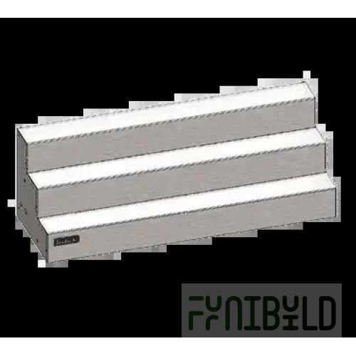 Perlick LMD3-48R-BL 48 Inch Lighted Merchandise Display 3-Tier Stainless Steel