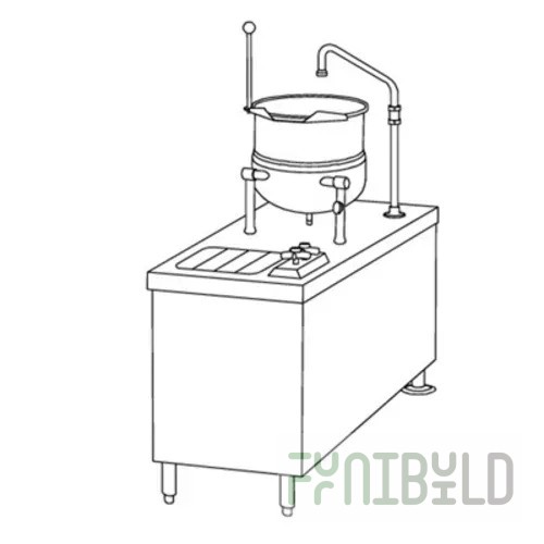 Crown Steam DMT-10-6 42 Inch Kettle Cabinet Assembly Direct Steam 6 and 10 Gallon