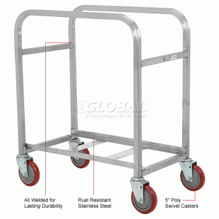 Winholt SS-L-2 25 Inch Mobile Lug Cart with Gusset Legs Stainless Steel