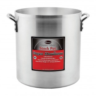 Winco AXHH-20 20 Quart Aluminum Stock Pot Without Cover Reinforced Design