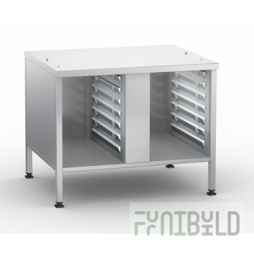 Rational 60.31.106 43-1/2 Inch Stainless Steel Mobile Oven Stand with 14 Rails