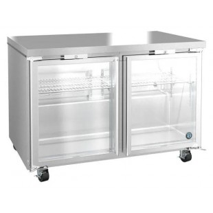 Hoshizaki UR48A-GLP01 48 Inch Two Section Undercounter Refrigerator 13.66 cu ft Stainless Steel with Hinged Glass Doors