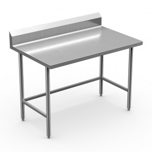 Winholt DTBB-2448-14 48 Inch Work Table with 6 Inch Boxed Backsplash Stainless Steel