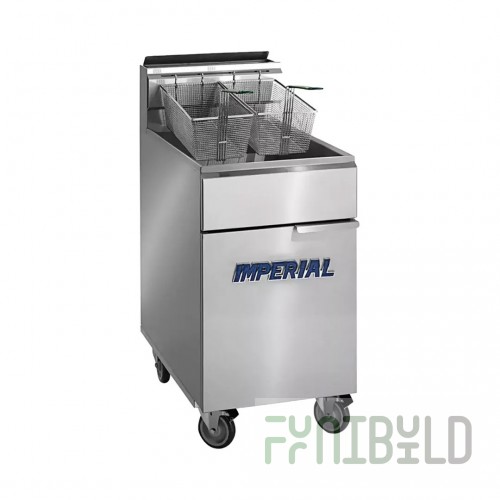Imperial IFSSP175_NAT 75 lb Gas Deep Fryer with Space Saver Filter System 175000 BTU