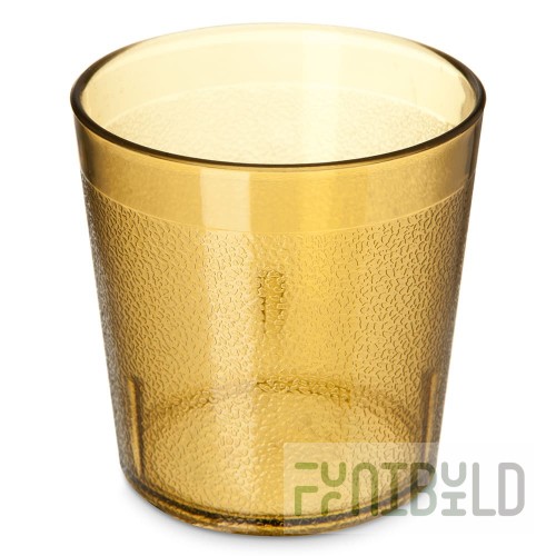 Carlisle 552913 9 Oz Stackable Old Fashioned Tumbler Textured Amber SAN