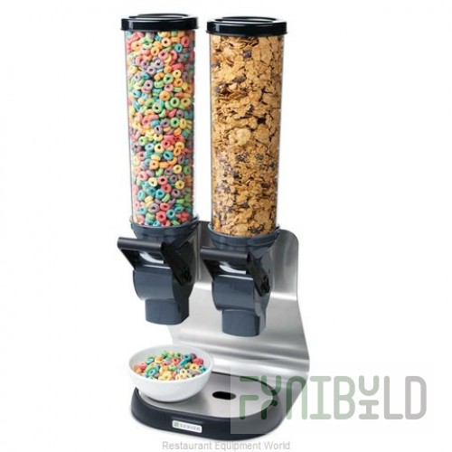Server Products 88900 10 Inch CEREALSERV DRY CEREAL DISPENSER Countertop Stainless Steel with Two Clear Hoppers
