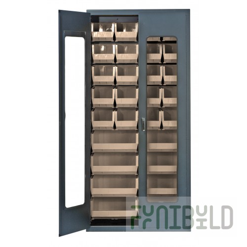 Quantum QSC-C240250CL 36 Inch Bin Cabinet with Clear Acrylic Door