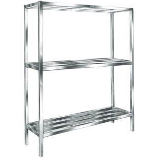 Winholt ALSCS-60-220 20 Inch Tubular Shelving Unit with 2 Shelves Aluminum