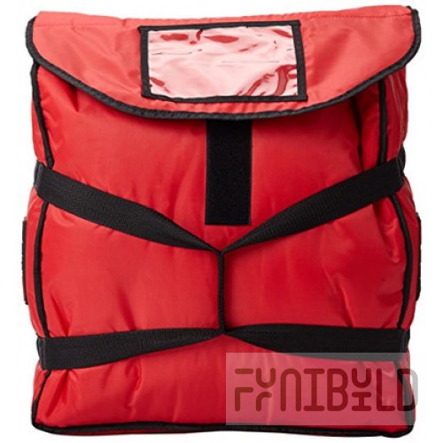 Rubbermaid FG9F3600RED 18 Inch Nylon Pizza Delivery Bag with Insulation Red